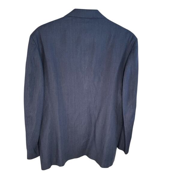 Ellis Sport Coat Blazer Light Blue Made in USA Size 43 R 100% Linen Work Wear - Picture 2 of 14